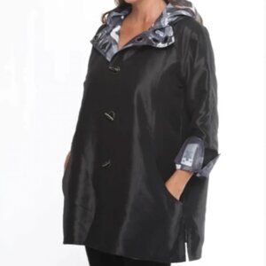 *NWT* Reversible Raincoat Picasso-Inspired Monochomatic w/Removable Hood
